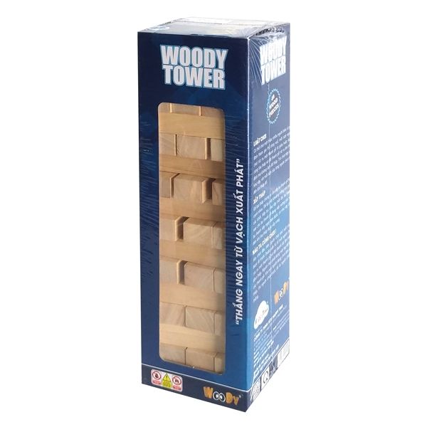  HAPPYTIME đồ chơi giáo dục: Trò chơi rút thanh Woody Tower (mộc)  3ages+ No. 90012 