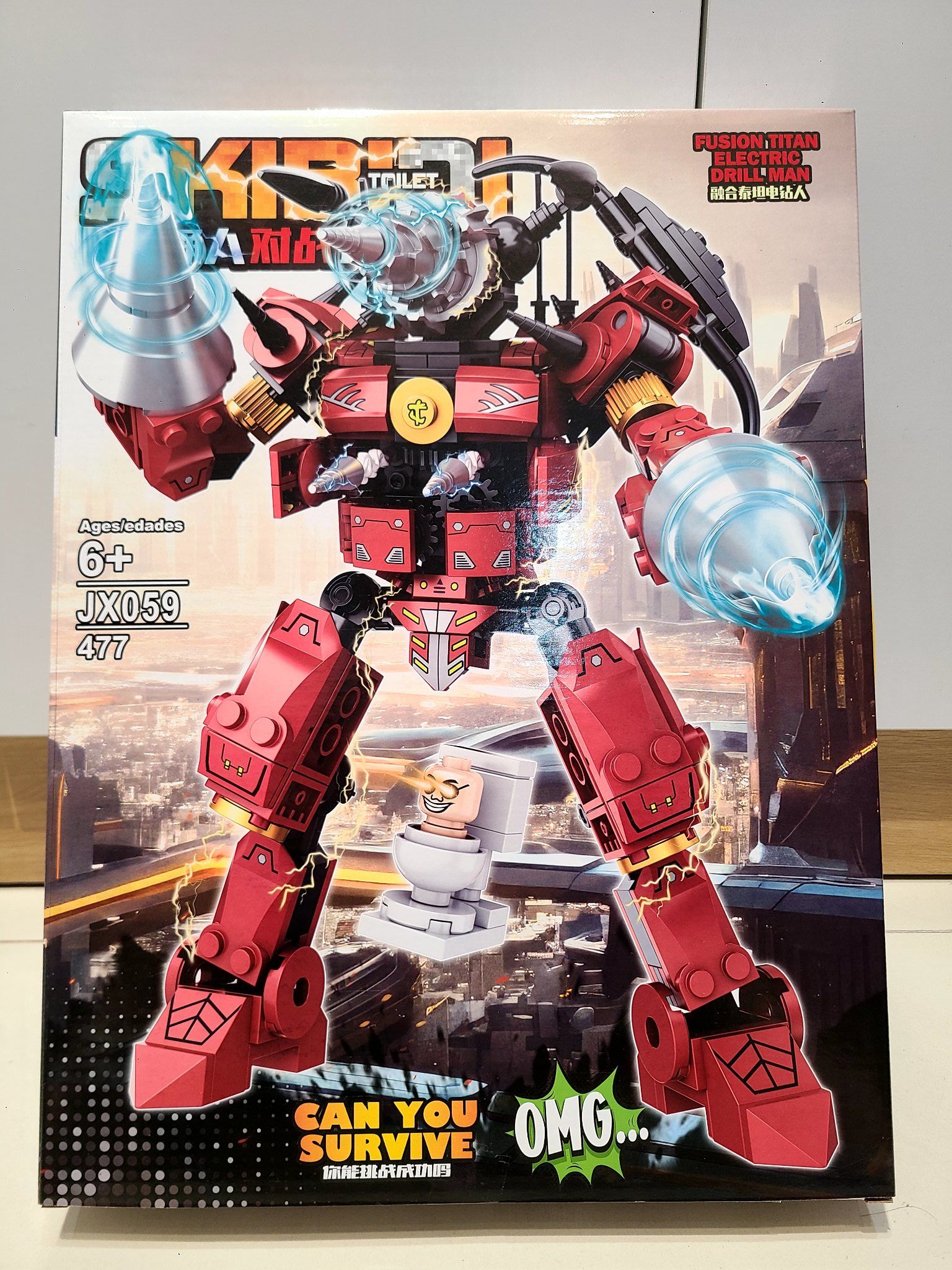  Đồ chơi lắp ráp : Bộ sưu tập SKIBIDI Can you survive 6Ages+ 470 mảnh ghép (4in1) 10 mẫu robot 