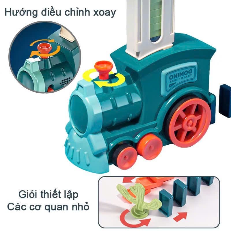  Đồ chơi vận động : Tàu lửa sắp đặt domino tự động (Domino train) No. X007-1 3Ages+ (dùng pin) 