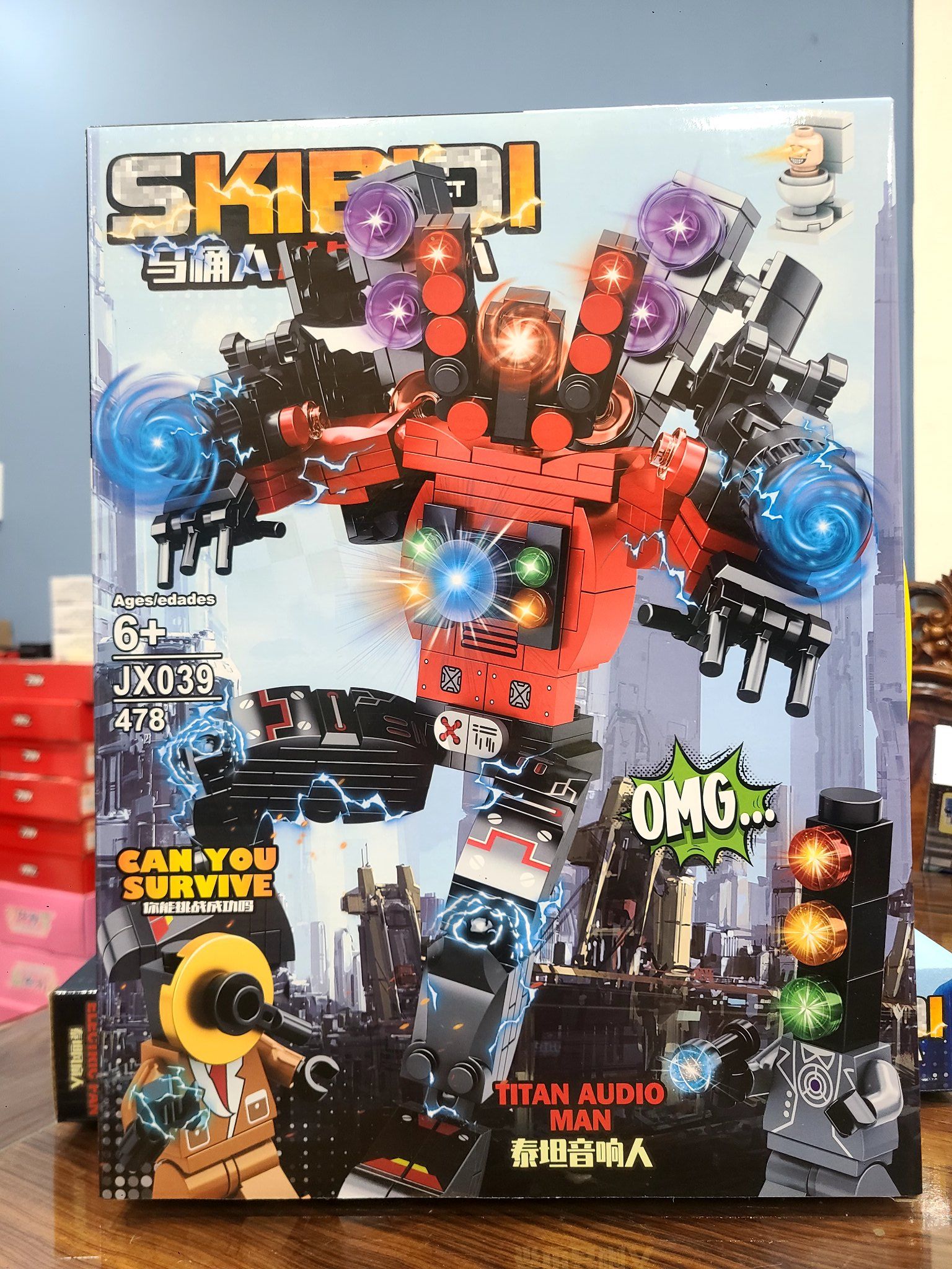  Đồ chơi lắp ráp : Bộ sưu tập SKIBIDI Can you survive 6Ages+ 470 mảnh ghép (4in1) 10 mẫu robot 