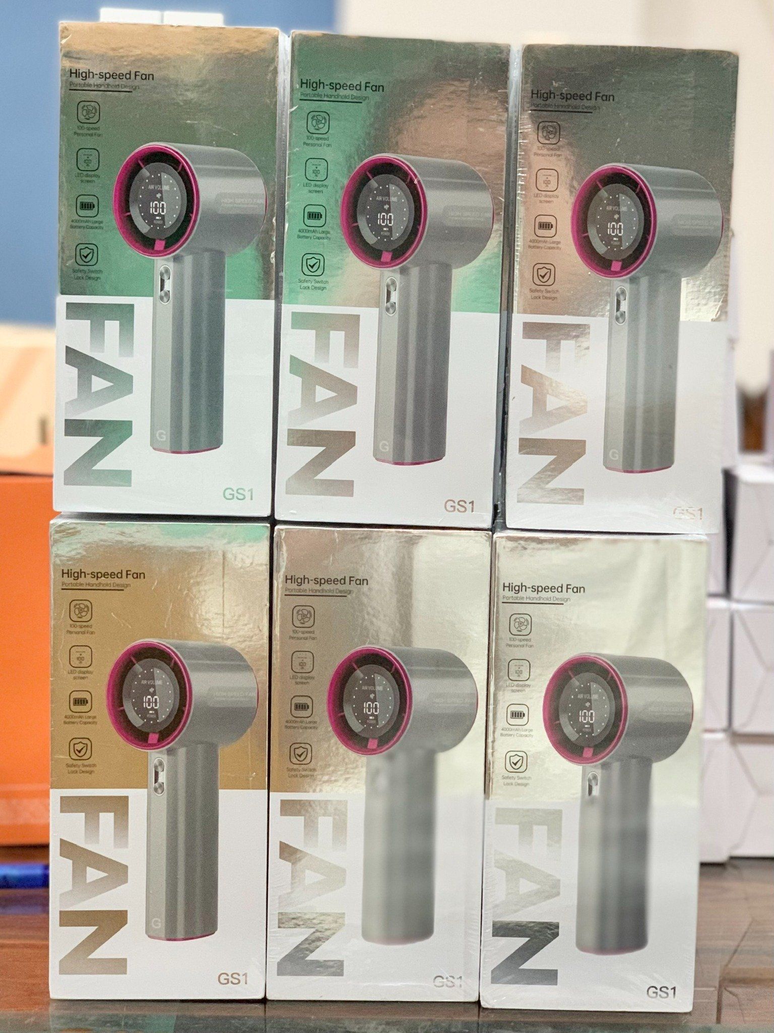  Quạt cầm tay tốc độ cao (Handleld Fan) màn hình LED, (100 - speed) dung lượng cao 4000 mAh GS1 