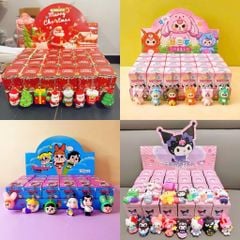  ( CÓ TRÙNG MẪU, GIAO NGẪU NHIÊN ) Set 24 móc khóa nhân vật hoạt hình : Kuromi, BabyCry, BB3, Noel, Ngựa Thần Tài 