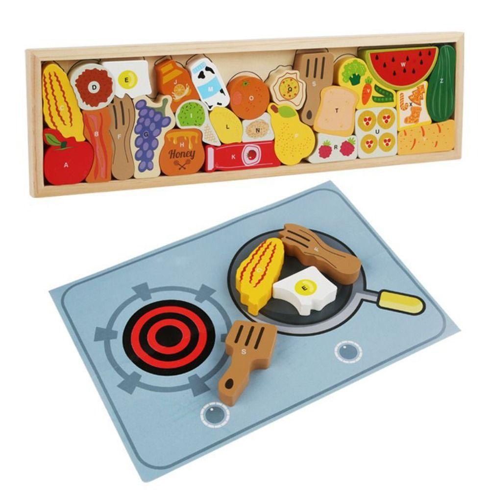  Đồ chơi gỗ : Bảng thức ăn, trái cây gỗ (giúp trẻ làm quen với màu sắc, hình khối) 12m+ No. 2490-12 