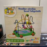  Hộp xe gỗ mê cung luồn hạt hình thú [Trailer circles bead labyrinth], +3ages, No. YDL1035 