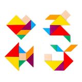  Đồ chơi gỗ : Ghép hình trí tuệ Tangram 0074 No. M-011 