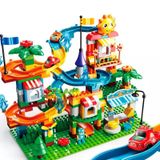  Đồ chơi lắp ráp : mô hình xếp khối Công trình Nhà trượt xe 211 chi tiết , thương hiệu FEELO 3+ages, No. FL1640 