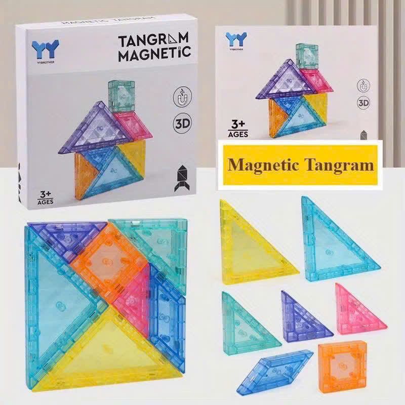  Đồ chơi giáo dục : Bộ Xếp Hình Nam Châm Tangram 3D, 3+ages, No. YY-20 