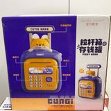  Hộp xe đẩy heo đất CORKY chứa tiền giấy và tiền xu có khóa bằng vân tay (dùng pin)+3ages, No. 33826 