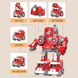  Đồ chơi vận động : Robot biến hình lắp ghép ốc vít xe công trình xe cứu hoả  5in1, 3+ages, No. LM905-B, LM906-B 