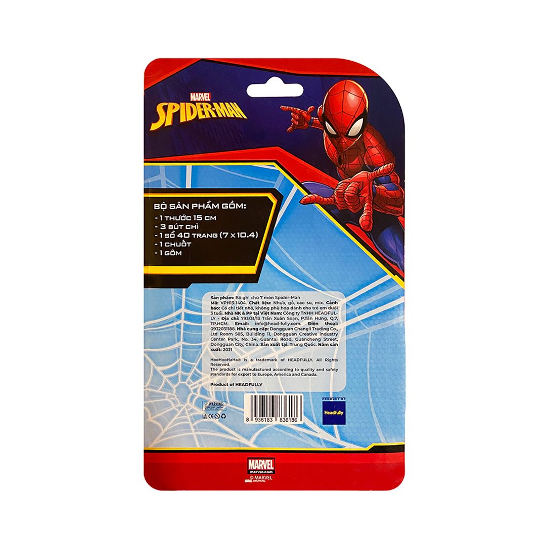  Đồ dùng học tập : Bộ ghi chú 7 món Spider Man 