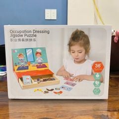  Đồ chơi giáo dục : Bộ ghép hình nghề nghiệp bằng gỗ cho bé, 36m+, No. JHTOY-241 