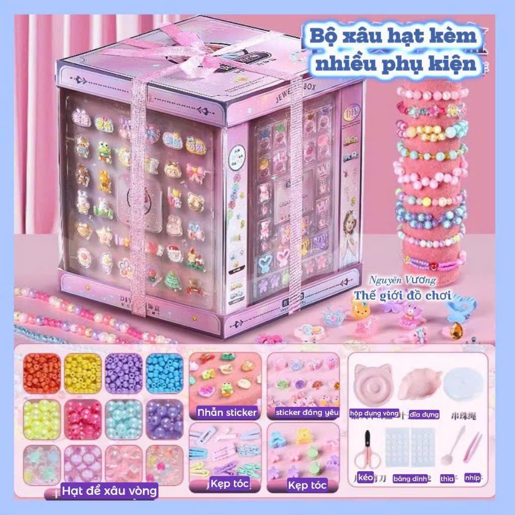  Đồ chơi nhập vai: Bộ hạt charm làm vòng tay dành cho bé gái rất đáng yêu, 5ages+, No. 16036 