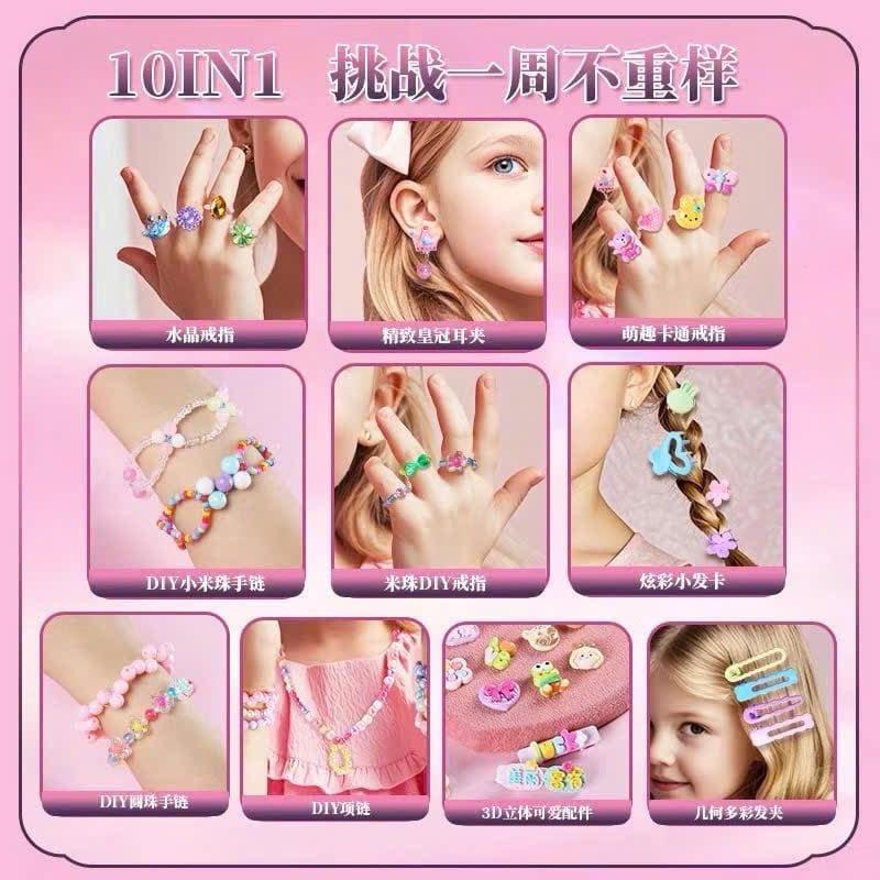  Đồ chơi nhập vai: Bộ hạt charm làm vòng tay dành cho bé gái rất đáng yêu, 5ages+, No. 16036 