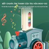  Đồ chơi vận động : Tàu lửa sắp đặt domino tự động (Domino train) No. X007-1 3Ages+ (dùng pin) 