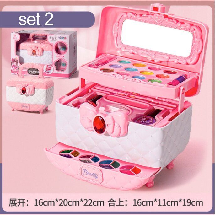  ( ĐỌC MÔ TẢ ) Đồ chơi bé gái: Vali trang điểm 3 tầng (tặng kèm 2 hộp quà bí mật), 3ages+ No. M-611 