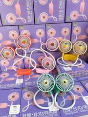  Đồ dùng văn phòng: Quạt đeo cổ tiện lợi hình trái cây (Neck USB Fan) có thể điều chỉnh đa hướng; pin sạc, Model DD 8026  DianDi Brand 