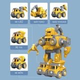  Đồ chơi vận động : Robot biến hình lắp ghép ốc vít xe công trình xe cứu hoả  5in1, 3+ages, No. LM905-B, LM906-B 