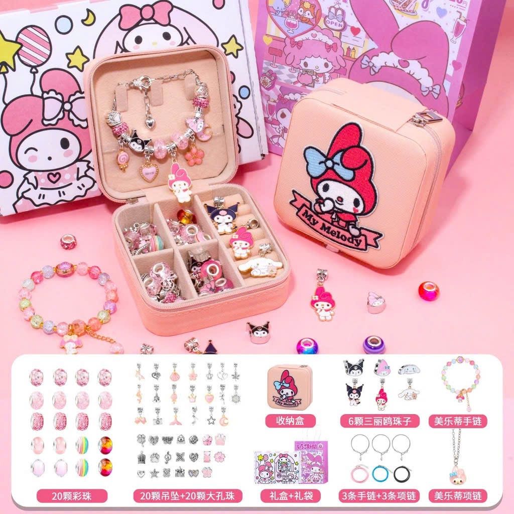  Bộ sưu tầm SANRIO: Charm Vòng Tay Kuromi, Melody, Cinamoroll, 6+ages ( kèm túi giấy ) 