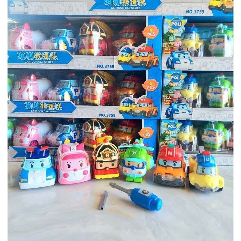  Bộ đồ chơi “Robocar Poli - Cartoon Car Series” 6 mô hình xe cứu hộ No. 3759 