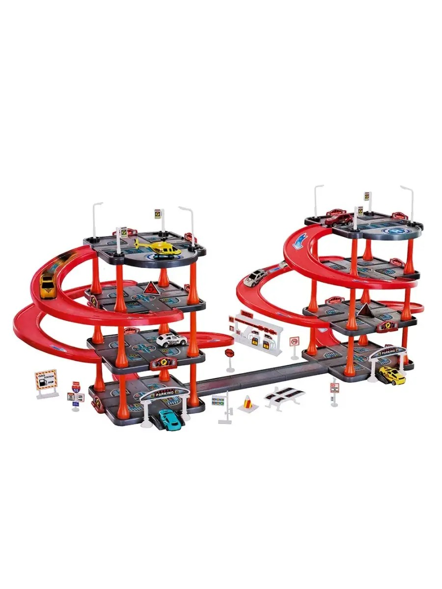  Mô hình garage bãi đậu xe ô tô và máy bay trực thăng DIY ASSEMBLY ( 3D kid cars) 88pcs 109x52x44 cm 5ages+ No. 130 