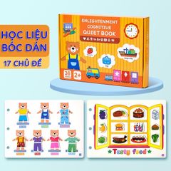  Đồ chơi giáo dục _ bộ sách bóc dán giúp bé làm quen với ngôn ngữ Englishtenment cognitive quiet book 2Ages+ No. 555-1 