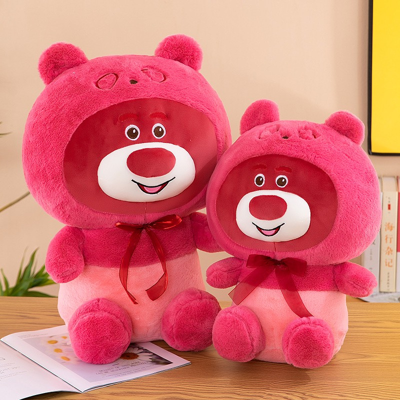  Gấu bông: Lotso mũ dâu, có nơ size L kích thước 55cm 