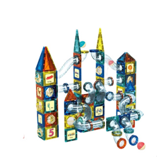  Đồ chơi giáo dục : bộ lắp ráp hình khối ( từ tính ) xây dựng công trình thả bóng, 73pcs & 97pcs, 6Ages+ No. 9917,9918B 