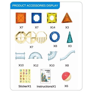  Đồ chơi giáo dục : bộ lắp ráp hình khối ( từ tính ) xây dựng công trình thả bóng, 73pcs & 97pcs, 6Ages+ No. 9917,9918B 