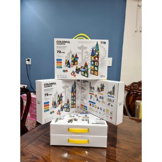  Đồ chơi giáo dục : bộ lắp ráp hình khối ( từ tính ) xây dựng công trình thả bóng, 73pcs & 97pcs, 6Ages+ No. 9917,9918B 