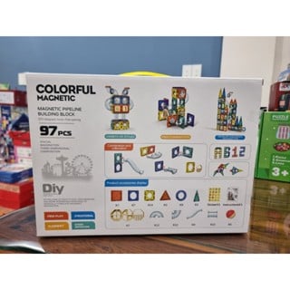  Đồ chơi giáo dục : bộ lắp ráp hình khối ( từ tính ) xây dựng công trình thả bóng, 73pcs & 97pcs, 6Ages+ No. 9917,9918B 