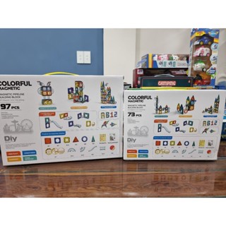  Đồ chơi giáo dục : bộ lắp ráp hình khối ( từ tính ) xây dựng công trình thả bóng, 73pcs & 97pcs, 6Ages+ No. 9917,9918B 