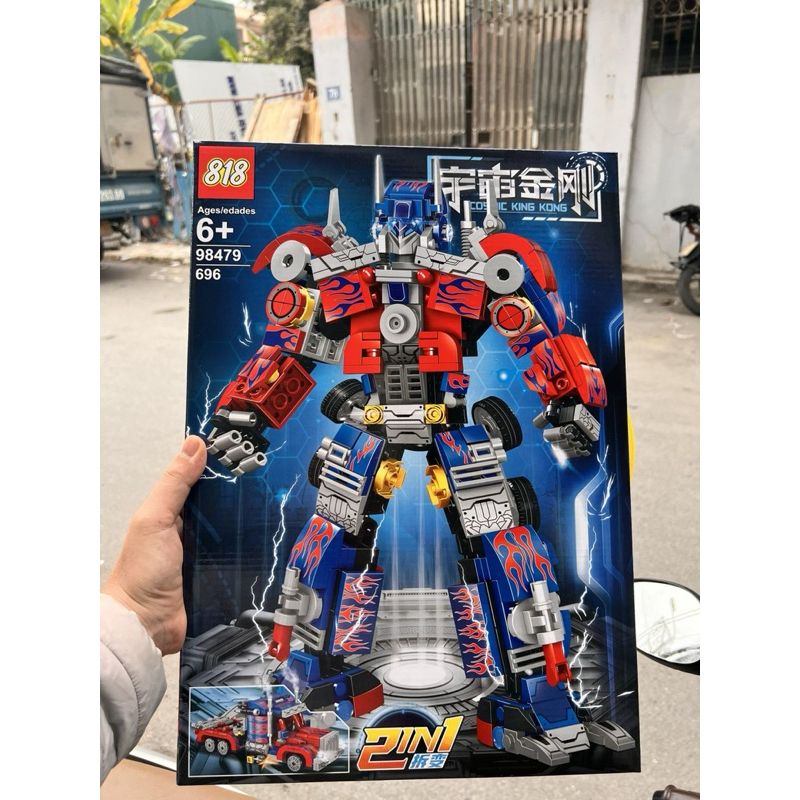  Đồ chơi lắp ráp: bộ xếp hình Người máy biến hình Transformer Optimus 696pcs, 6Ages+ No. 98479 