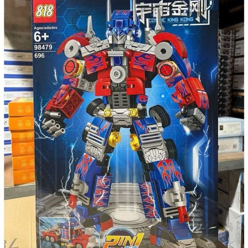  Đồ chơi lắp ráp: bộ xếp hình Người máy biến hình Transformer Optimus 696pcs, 6Ages+ No. 98479 