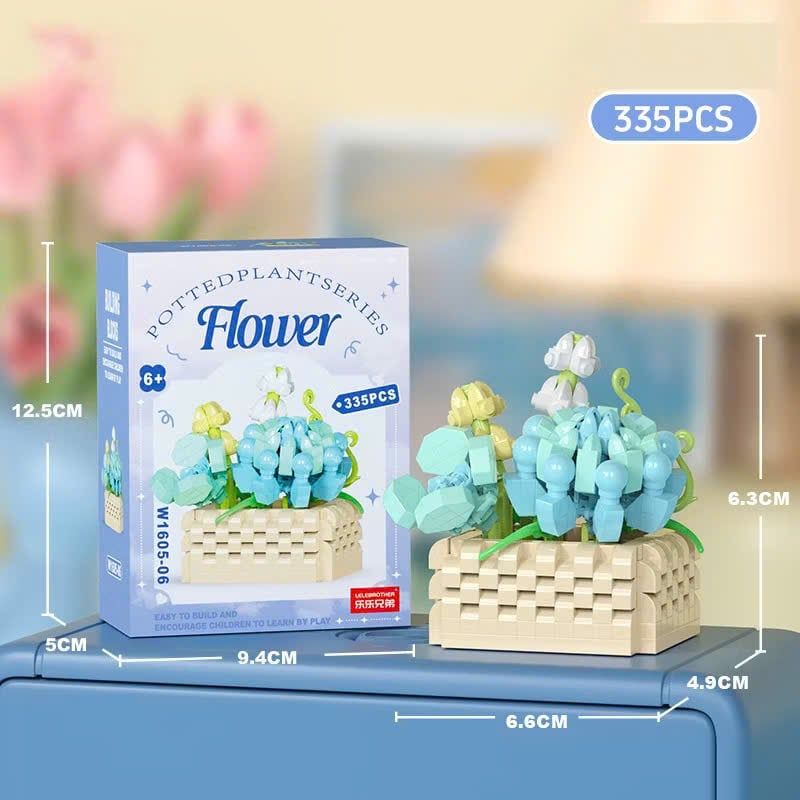  Đồ chơi lắp ráp : Bộ lắp ráp chậu hoa mini nhiều mẫu, 3ages+, No. W1605 