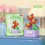  Đồ chơi lắp ráp : Bộ lắp ráp chậu hoa mini nhiều mẫu, 3ages+, No. W1605 