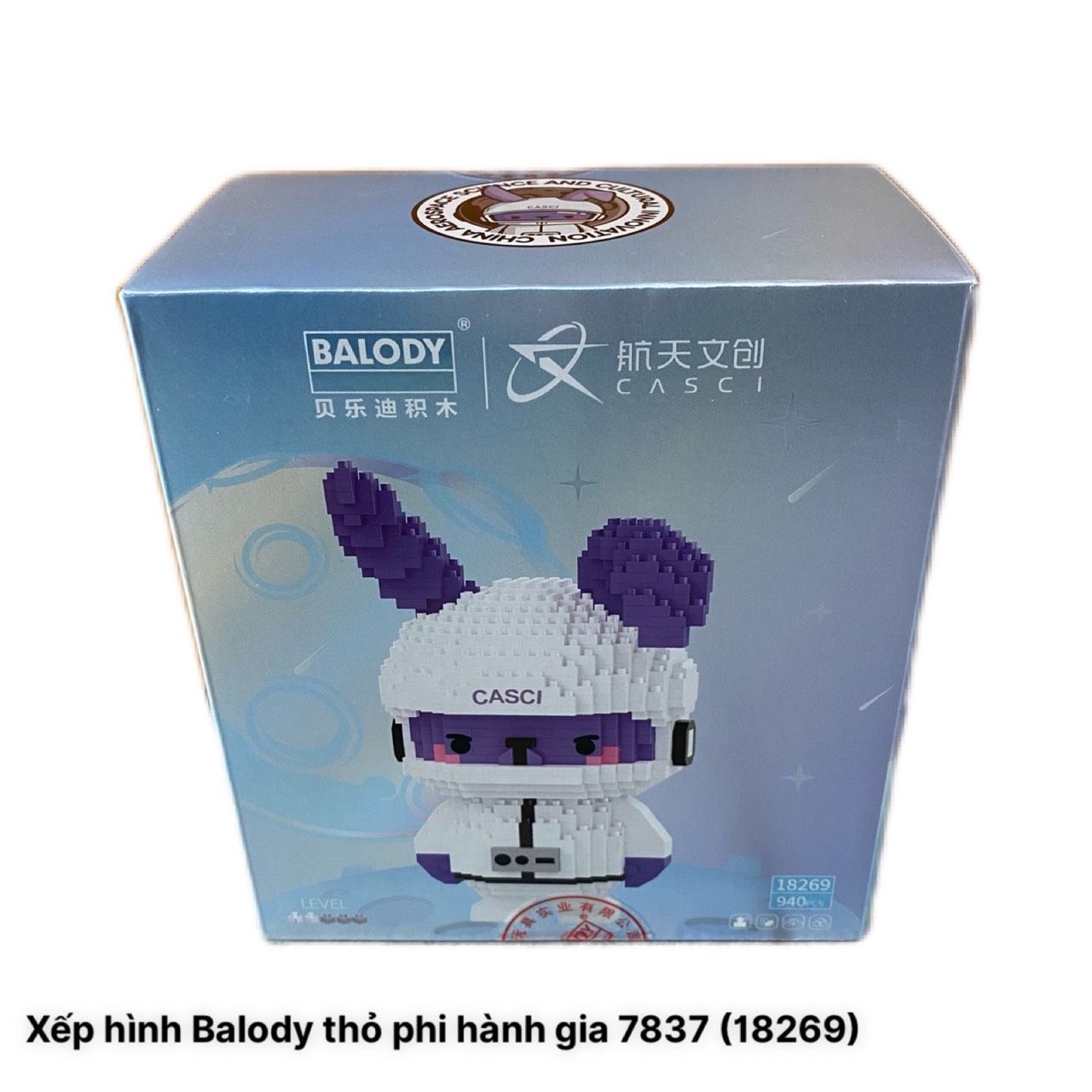  Đồ chơi lắp ghép: Xếp hình Balody - Chú Thỏ Phi Hành Gia (940 miếng ghép) - 7837 