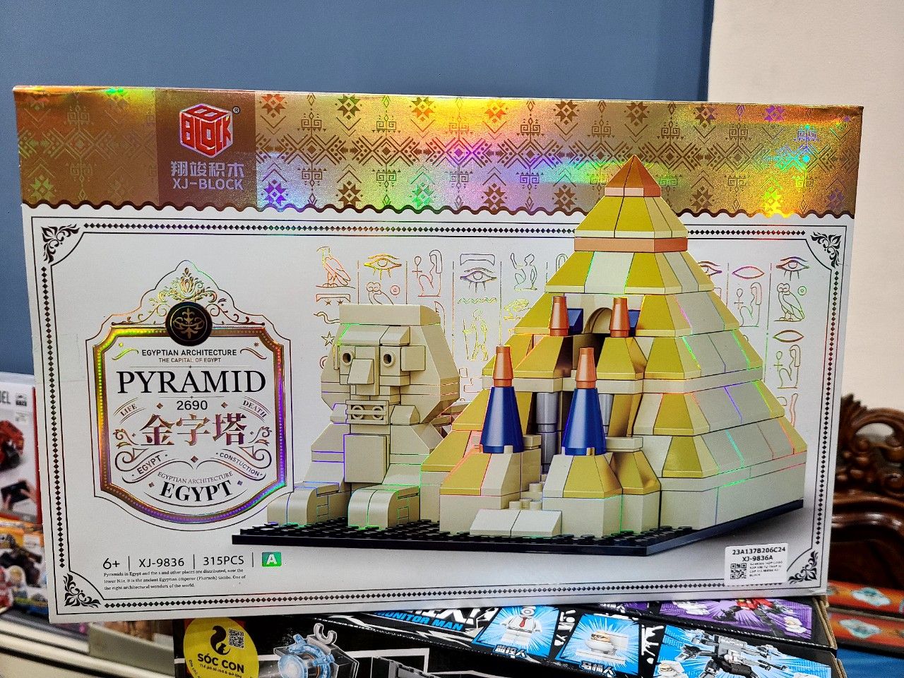  XJ-BLOCK Đồ chơi thông minh: bộ lắp ráp mô hình kiến trúc Kim Tự Tháp Ai Cập ( Pyramid Egypt ) 315pcs 6+ No. XJ-9836 