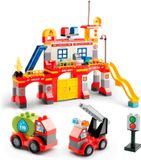  Đồ chơi lego: bộ lắp ghép xếp khối Trạm cứu hỏa, 146pcs  6ages+, Model FL1663. FEELO brand 