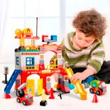  Đồ chơi lắp ráp FEELO : bộ lắp ghép xếp khối Trạm cứu hỏa, 146pcs  6ages+,  No. FL1663 