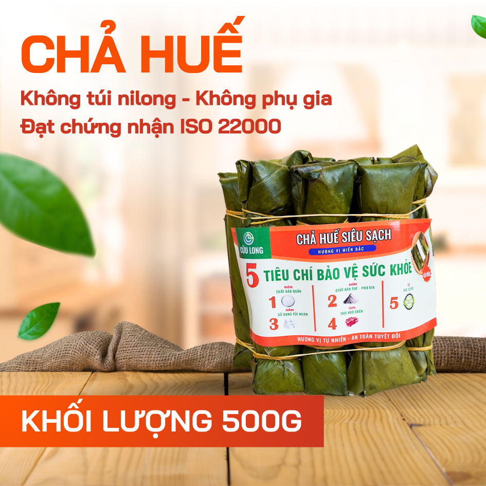 Combo 4: Chả Lụa 1kg, Chả Chiên 0.5kg, Chả Cốm 0.5kg, Chả Bì 0.5kg, Chả Huế 0.5kg