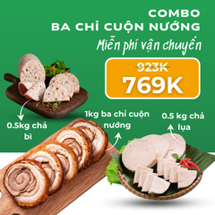 Combo Giò Chả Sạch 1kg + Ba Chỉ Cuộn Nướng 1kg – Giao Nóng Mỗi Ngày