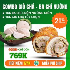 Combo Giò Chả Sạch 1kg + Ba Chỉ Cuộn Nướng 1kg – Giao Nóng Mỗi Ngày