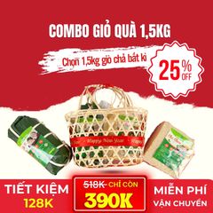 Combo Giỏ Quà 1.5kg Giò Chả Sạch – Biếu Tặng Sạch, Giao Nóng Mỗi Ngày