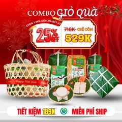 Combo Giỏ Quà 1.5kg Giò Chả Sạch + Bánh Chưng Truyền Thống – Giao Nóng Mọi Ngày, Tiết Kiệm 189K