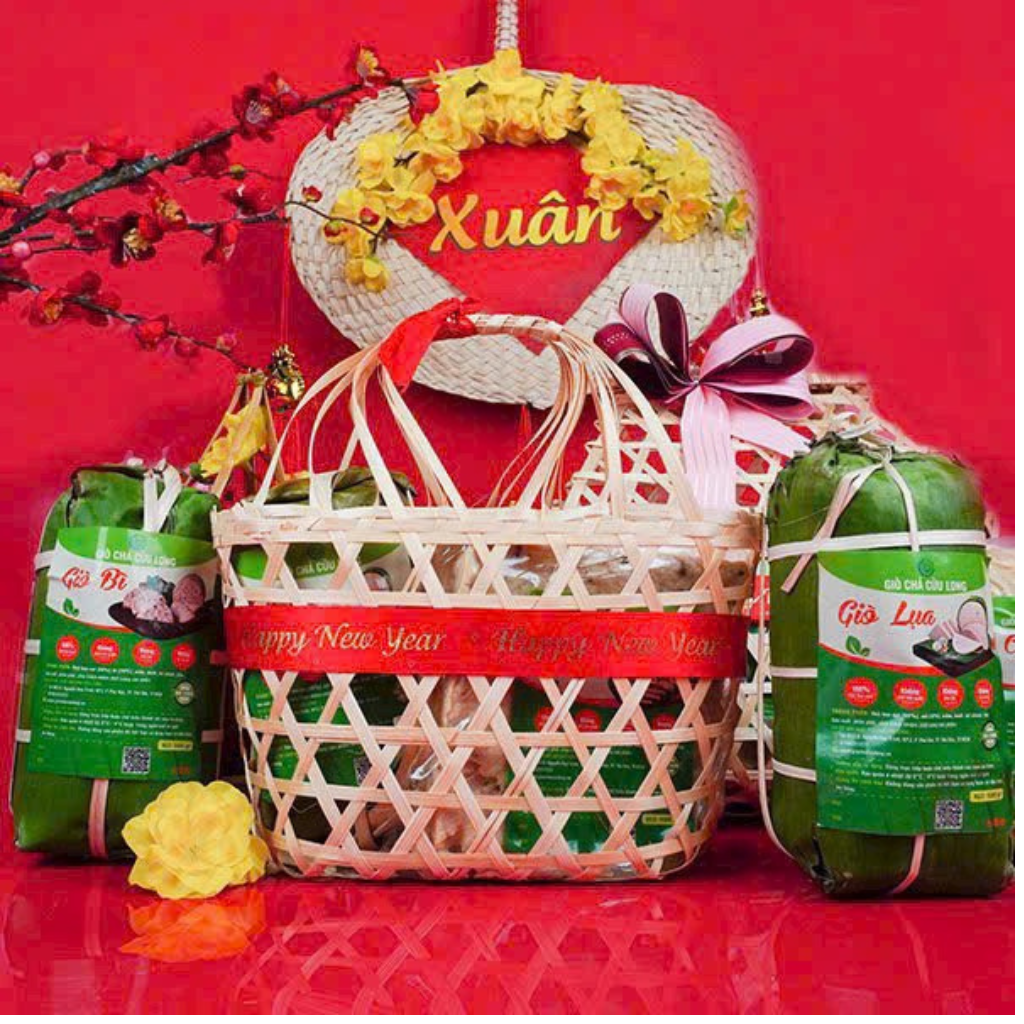 Combo Giỏ Quà 1.5kg Giò Chả Sạch – Biếu Tặng Sạch, Giao Nóng Mỗi Ngày