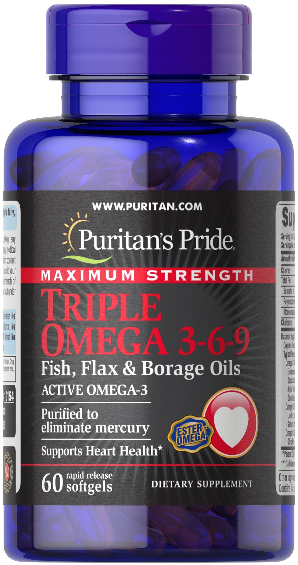 D u c maximum strength triple omega 3 6 9 fish flax borage oils
