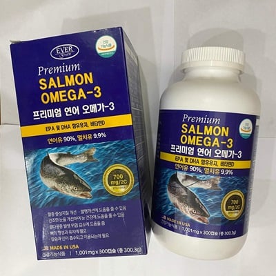 Viên uống dầu cá hồi Evergreen Premium Salmon Omega Hàn Quốc Nhập Khẩu Chính Hãng