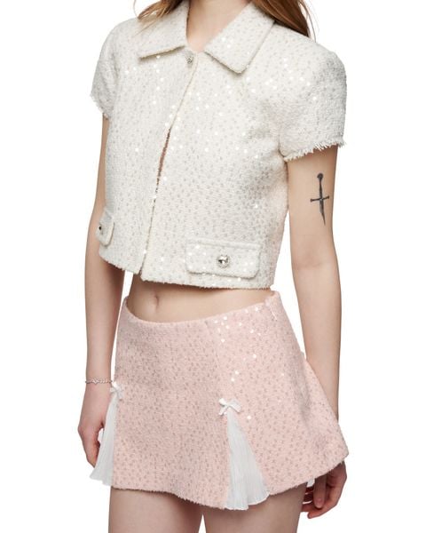  Sparkling Ribbons tweed skirt 