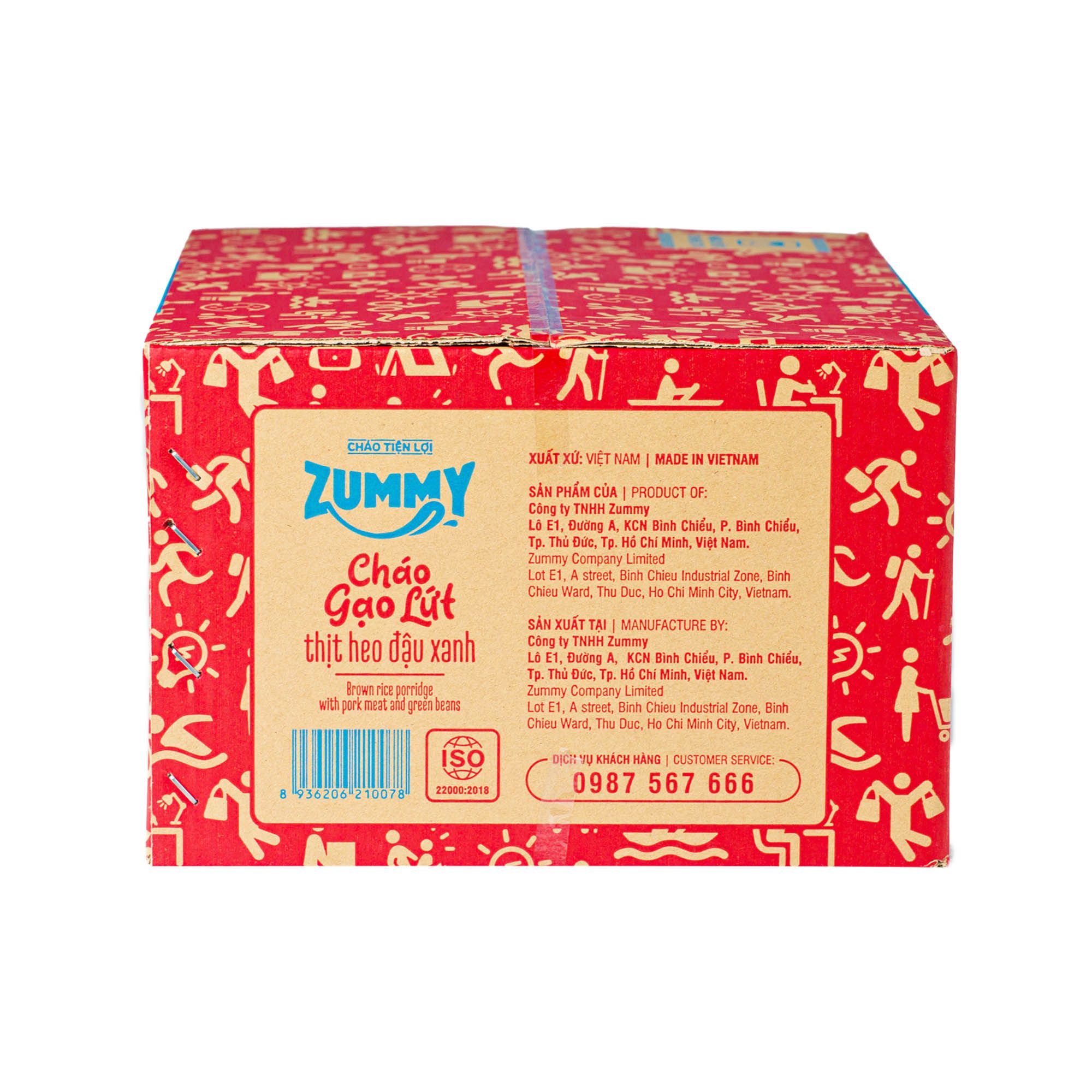  Cháo Tiện Lợi Zummy - Thịt Heo Đậu Xanh (Thùng 24 bát) 