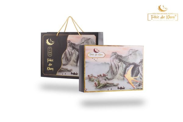 Bộ hộp quà tặng ( hộp giấy+túi giấy+táo +đường)